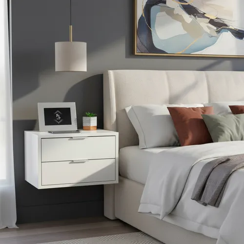 mesa de cabeceira flutuante moderna