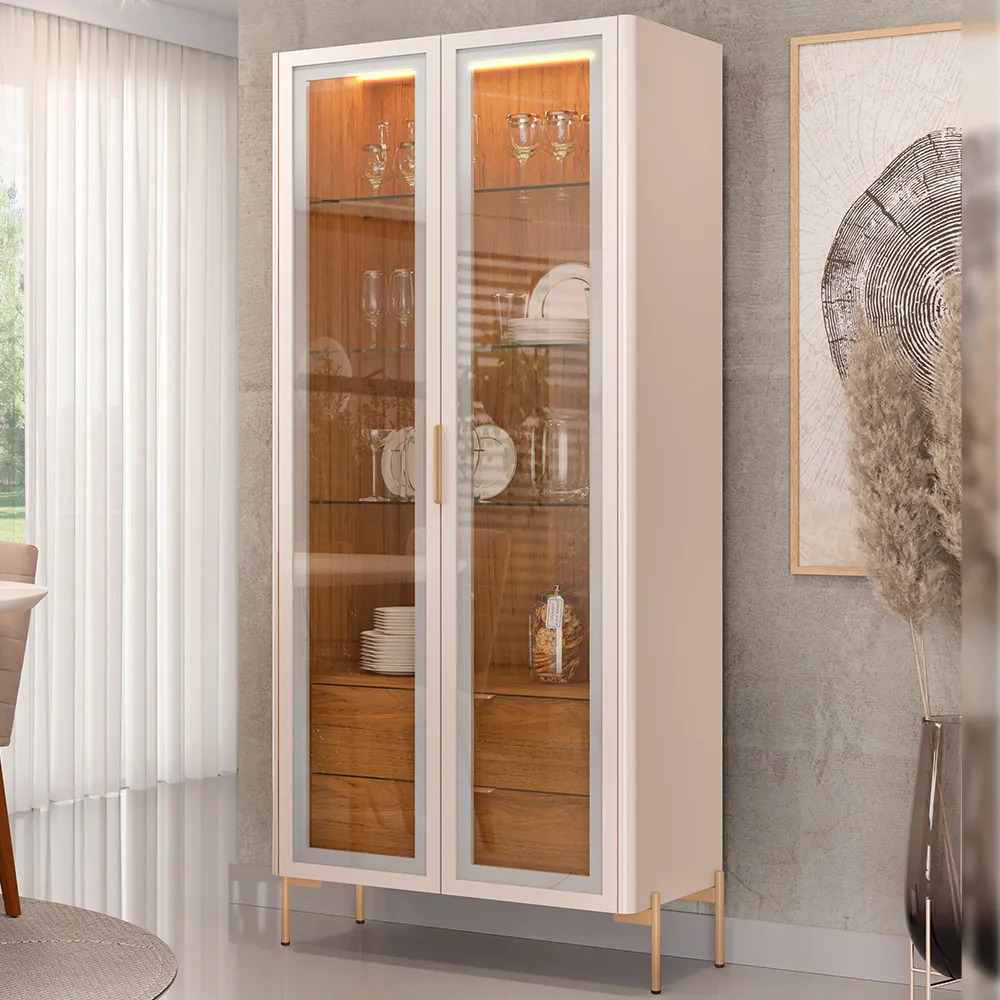 cristaleira na sala de jantar moderna