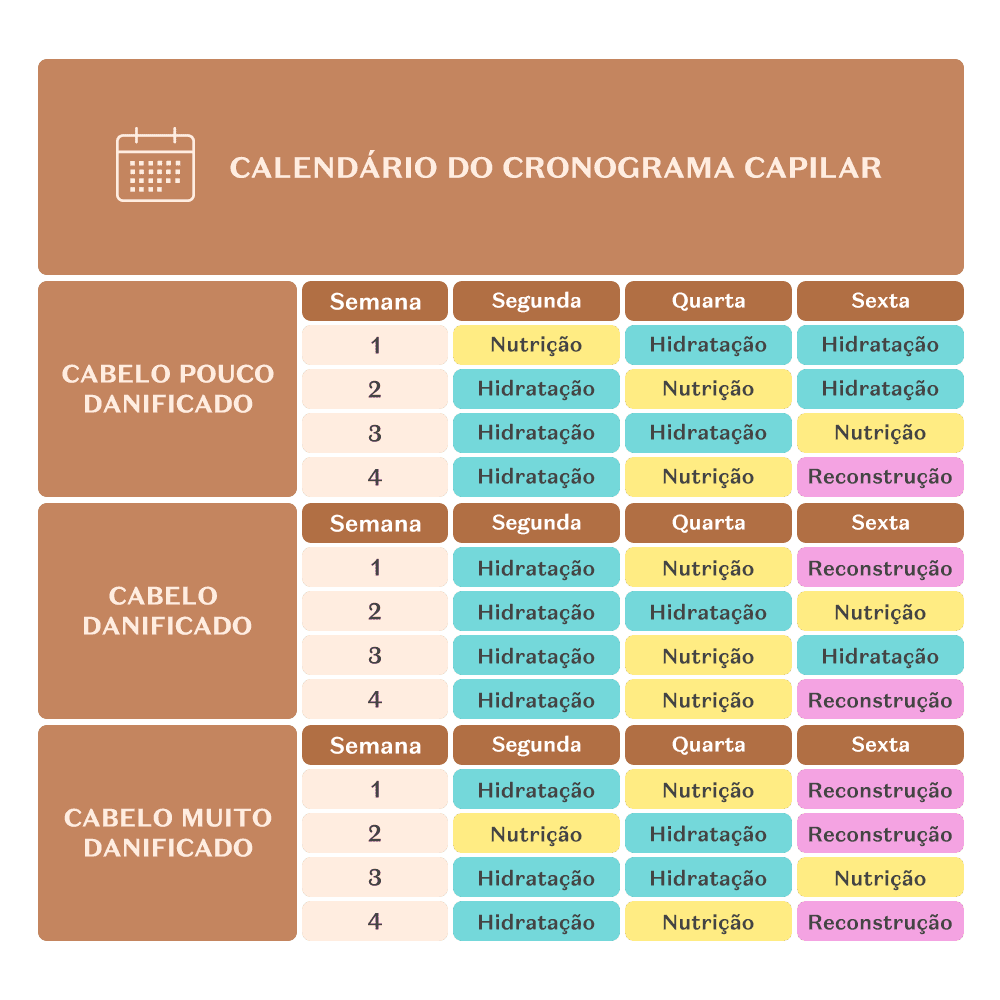 cronograma capilar para cabelos danificados