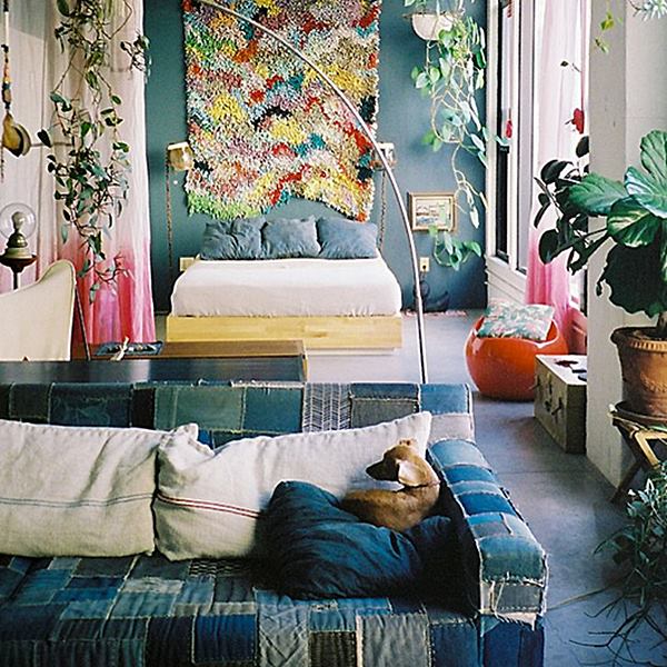 decoração boho sala de estar 2026