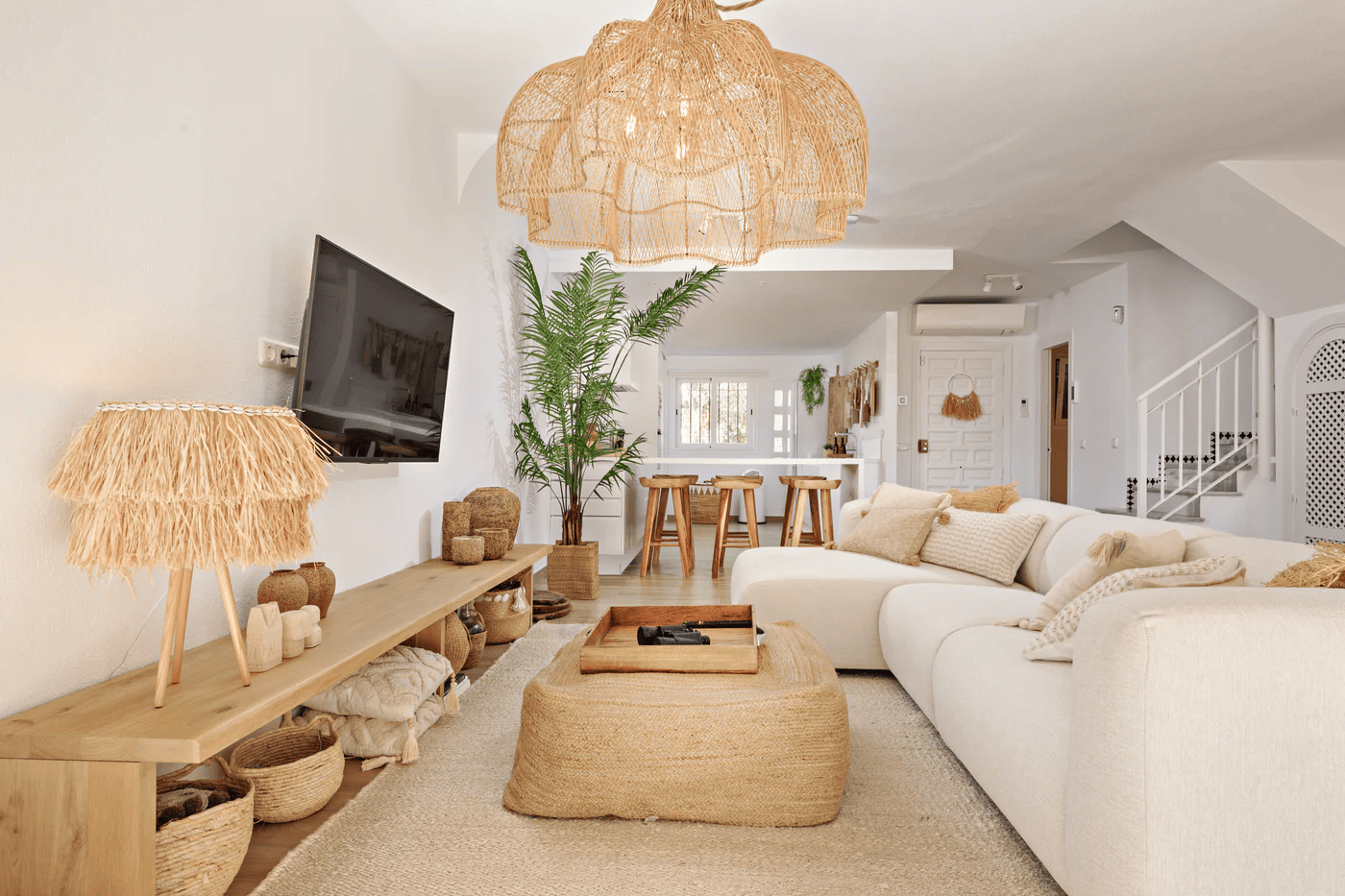 decoracao boho sala de estar