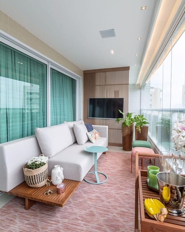 decoracao boho varanda