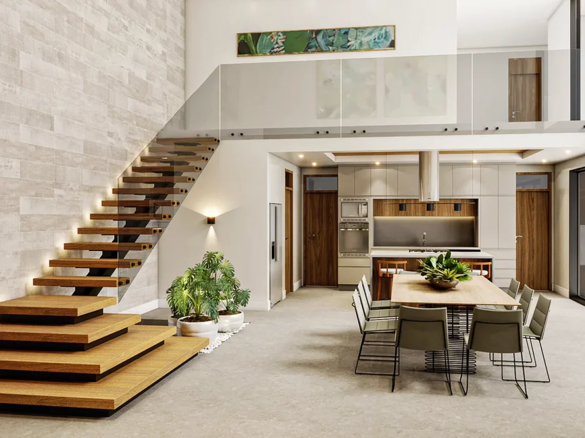 ideias criativas decoração escada samambaia