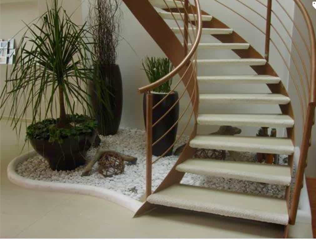 custo projeto decoração escada com plantas