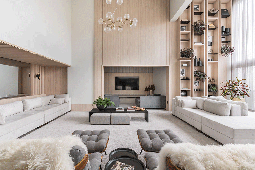 como decorar sala pé direito alto