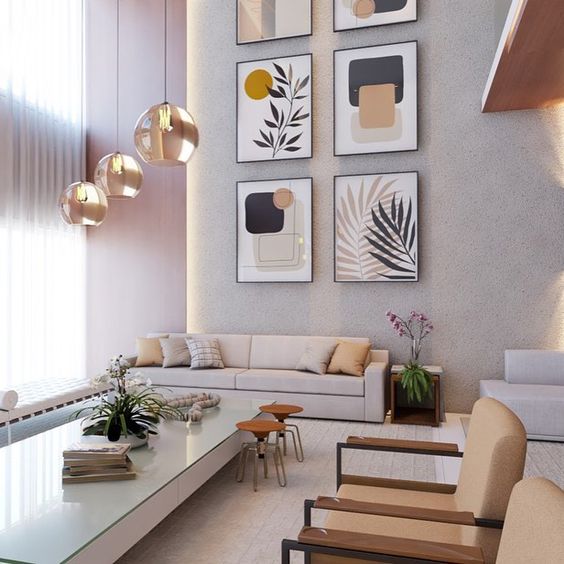 móveis para sala com pé direito alto