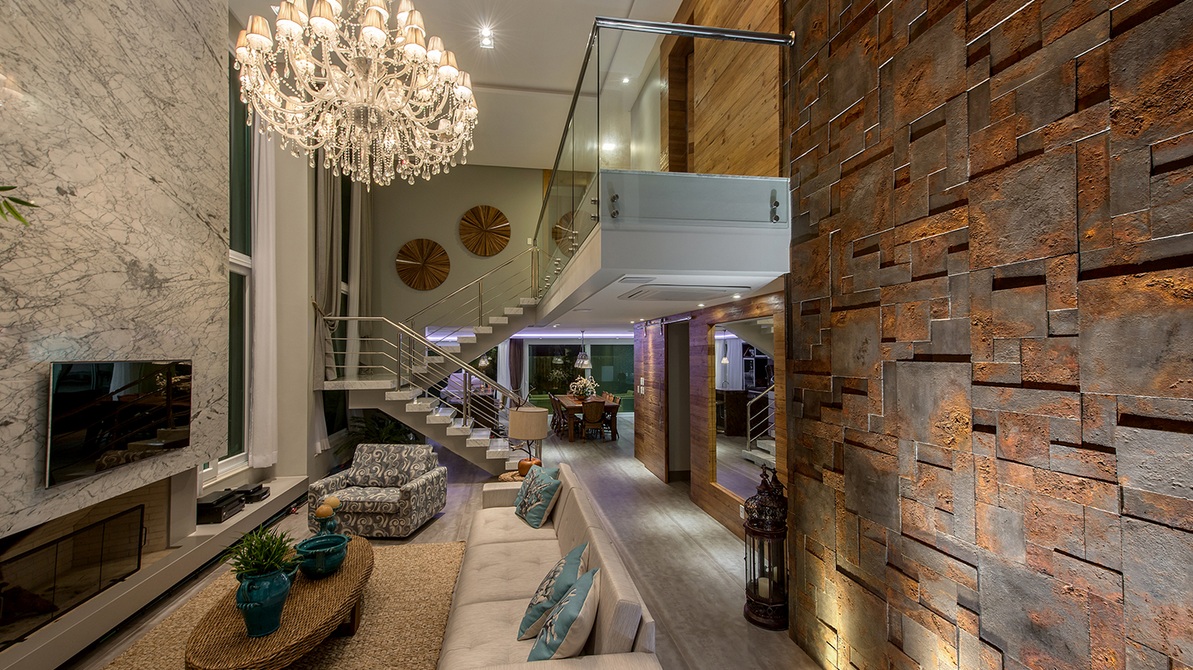 decoracao com pe direito duplo