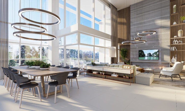 decoracao com pe direito duplo