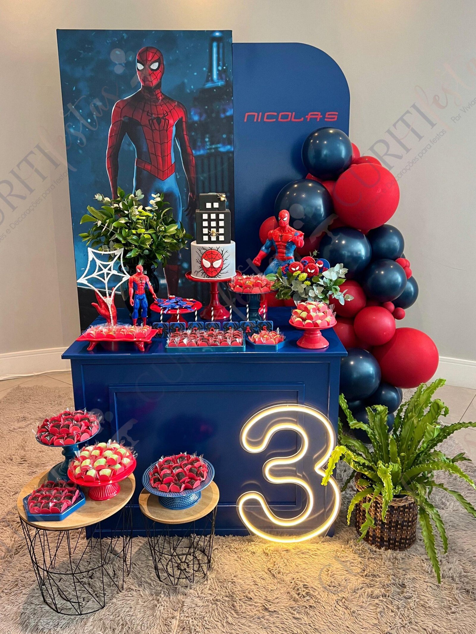 decoração de aniversário masculino azul simples