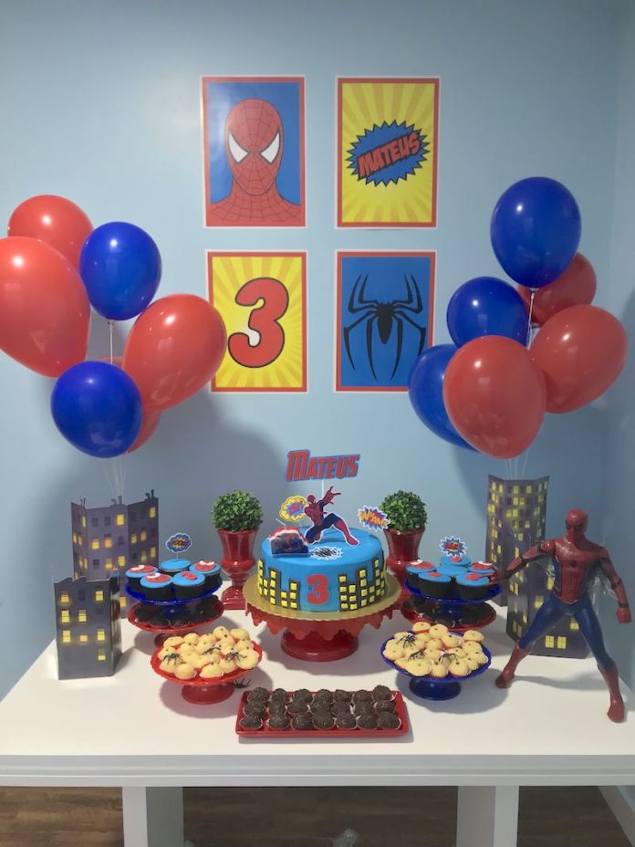 decoracao de aniversario simples para homem azul