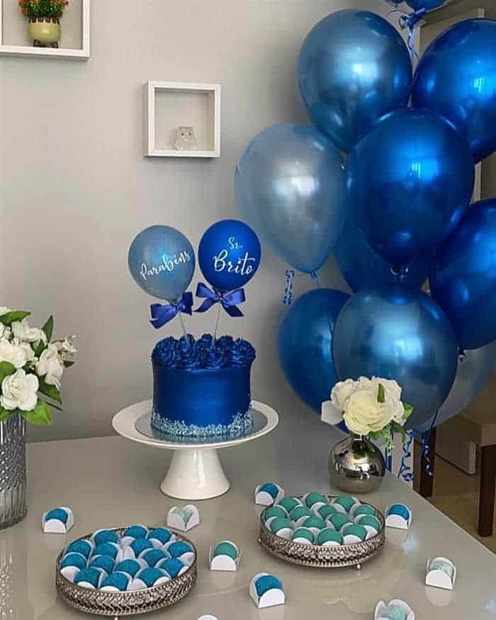 decoração de aniversário masculino azul simples