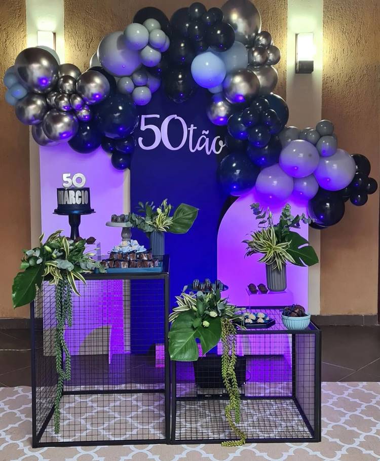 decoração de aniversário masculino azul simples