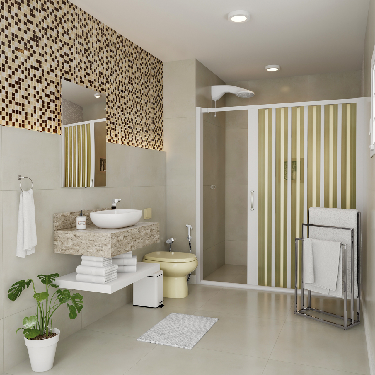 plantas para banheiro pequeno