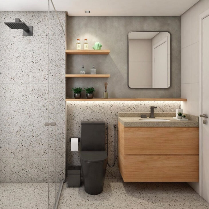 custo decoracao banheiro cimento queimado madeira