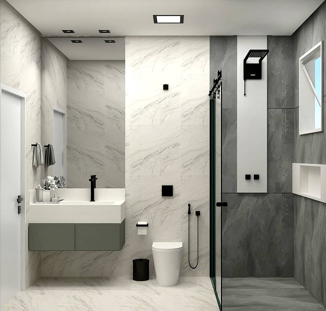 decoracao de banheiro cinza