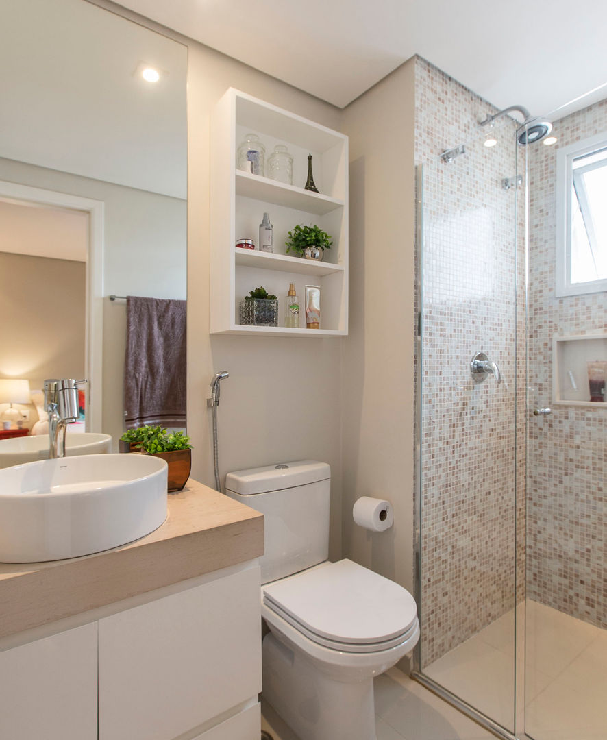 nichos embutidos para box de banheiro clean