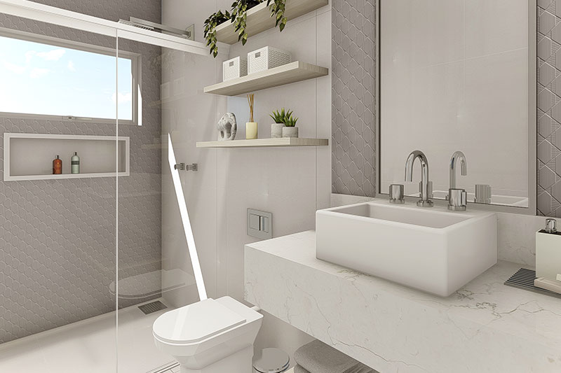 decoracao de banheiro clean