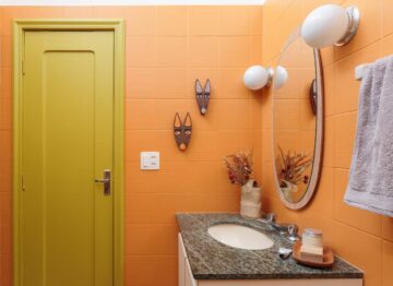 decoracao de banheiro com amarelo