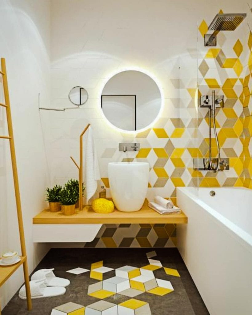decorar banheiro com amarelo