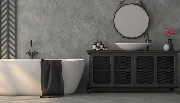 como aplicar cimento queimado no box do banheiro