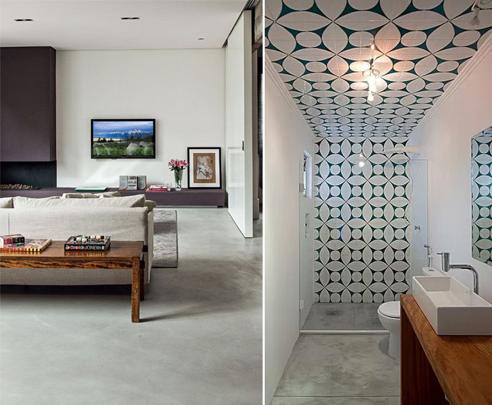 cimento queimado cores banheiro