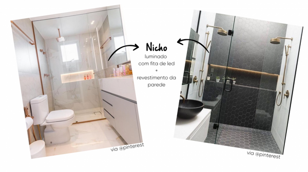 como iluminar nicho de banheiro