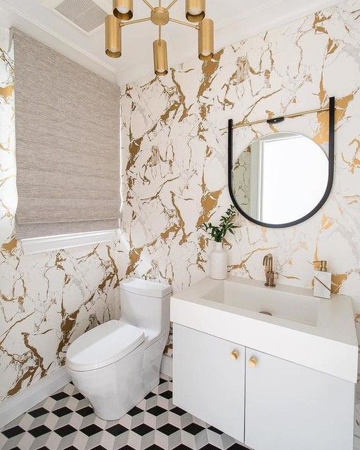 papel de parede vinílico banheiro pode molhar