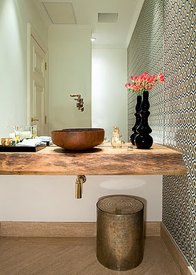 papel de parede vinílico banheiro pode molhar