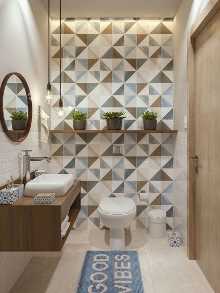 papel de parede vinílico banheiro pode molhar