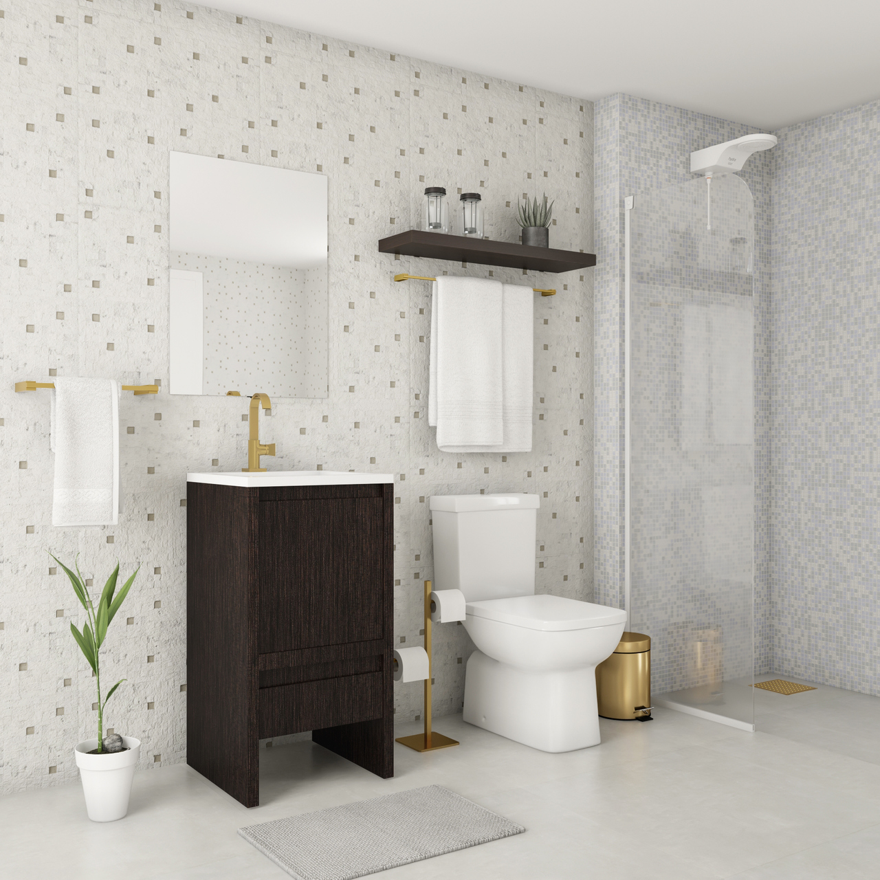 decoracao de banheiro com papel de parede