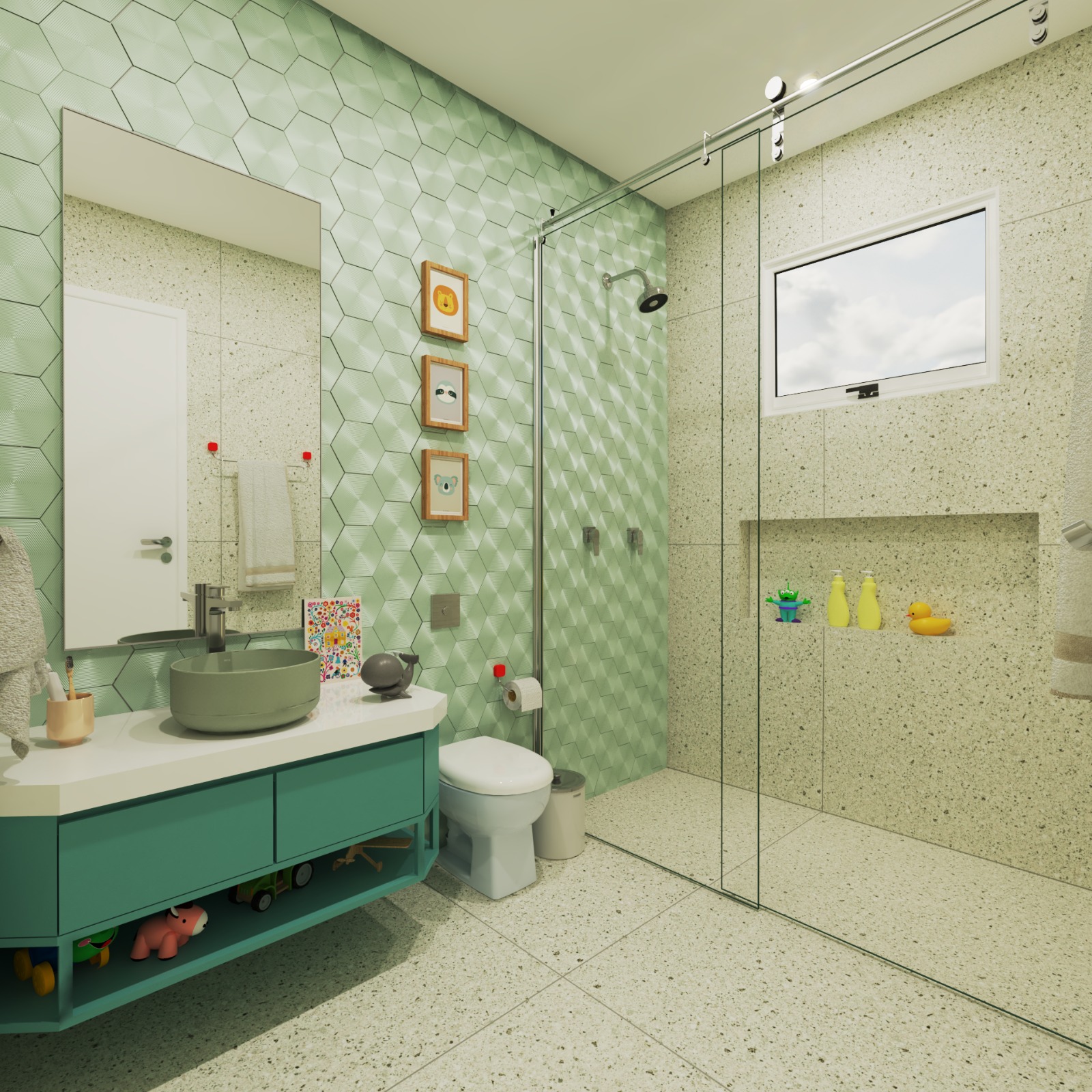 custo projeto banheiro infantil creche