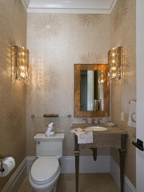 como usar dourado em banheiro pequeno