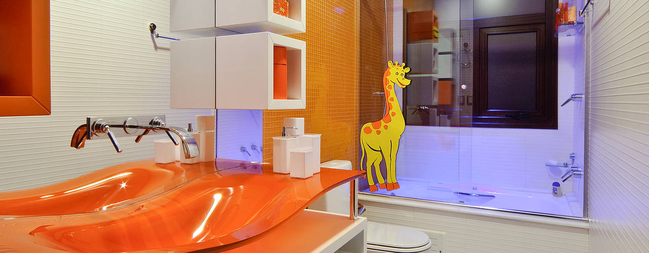 melhores revestimentos laranja para box de banheiro