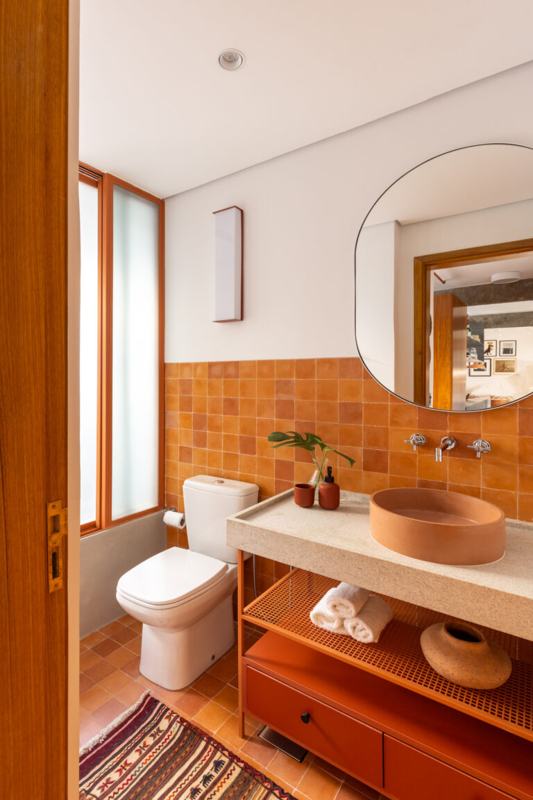 10 ideias criativas para banheiro laranja pequeno