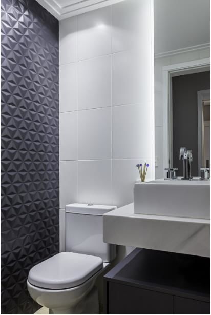 decoracao de banheiro preto e branco