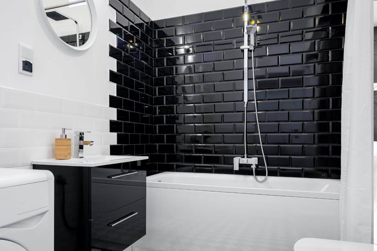 decoracao de banheiro preto e branco