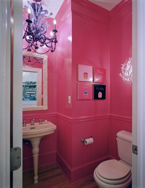 decoracao de banheiro rosa