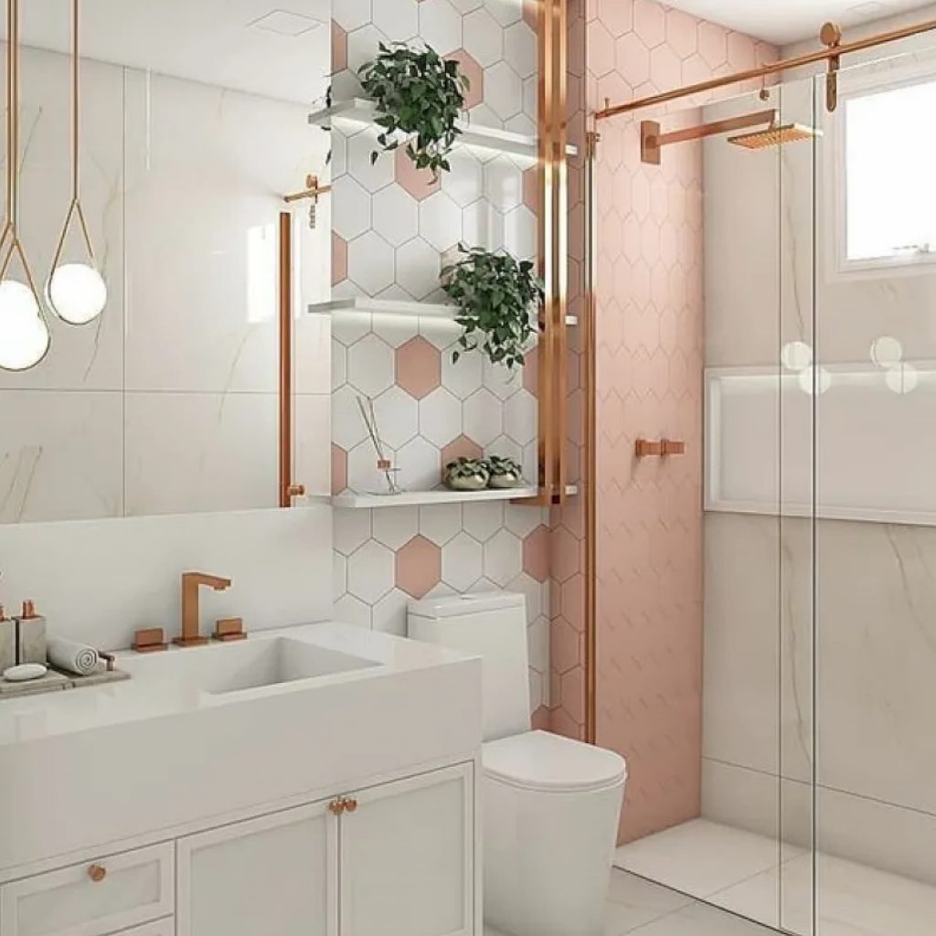revestimentos banheiro rosa