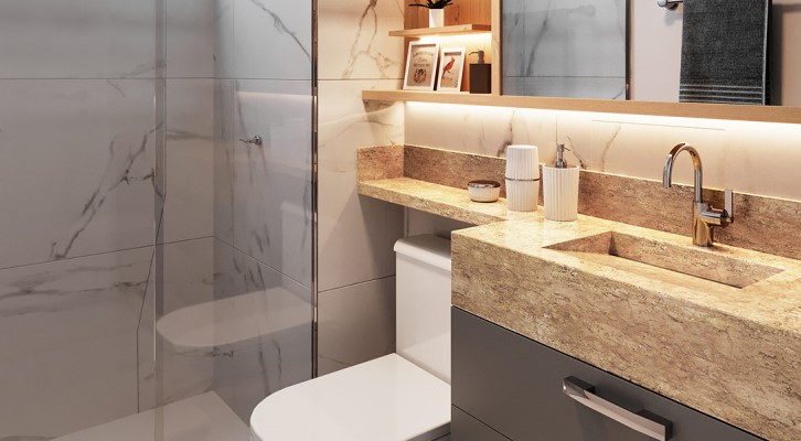 estratégias para decorar banheiro sem armários