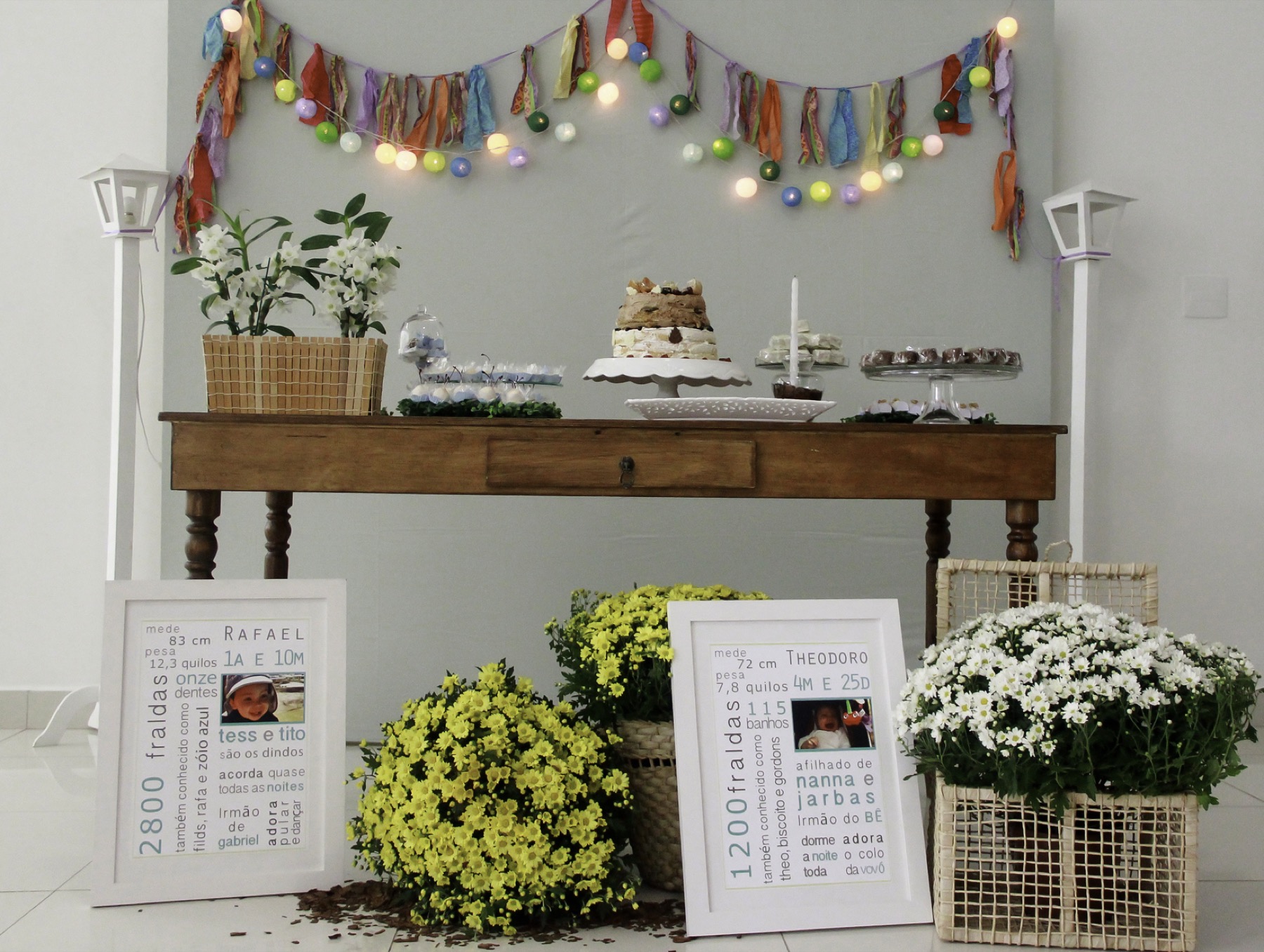 decoração batizado em casa simples