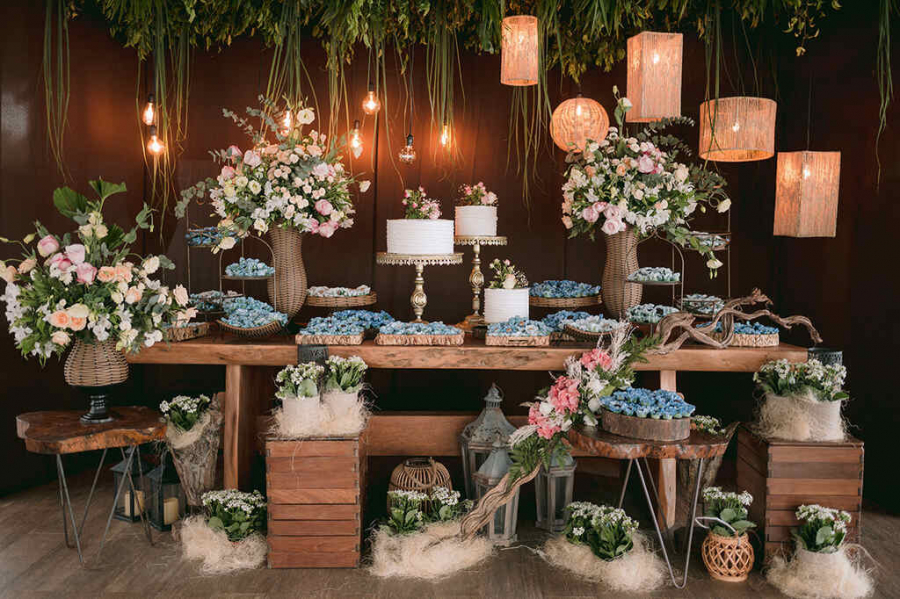 decoracao de casamento azul