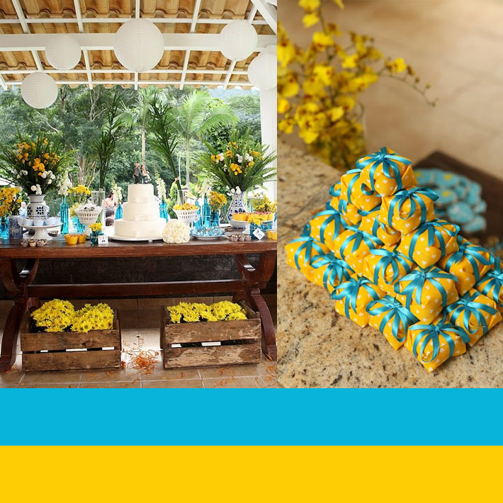 decoracao de casamento azul