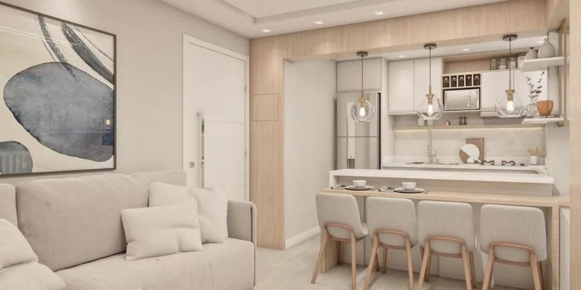 cores e materiais em alta para cozinha integrada