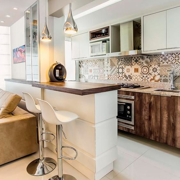 cores e materiais em alta para cozinha integrada