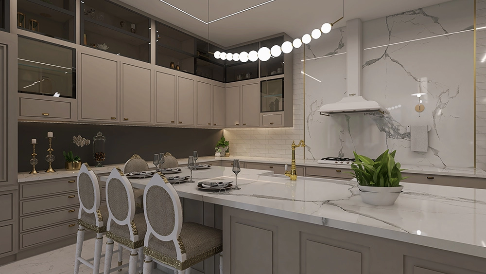 Como Usar Mármore na Bancada da Cozinha Clássica