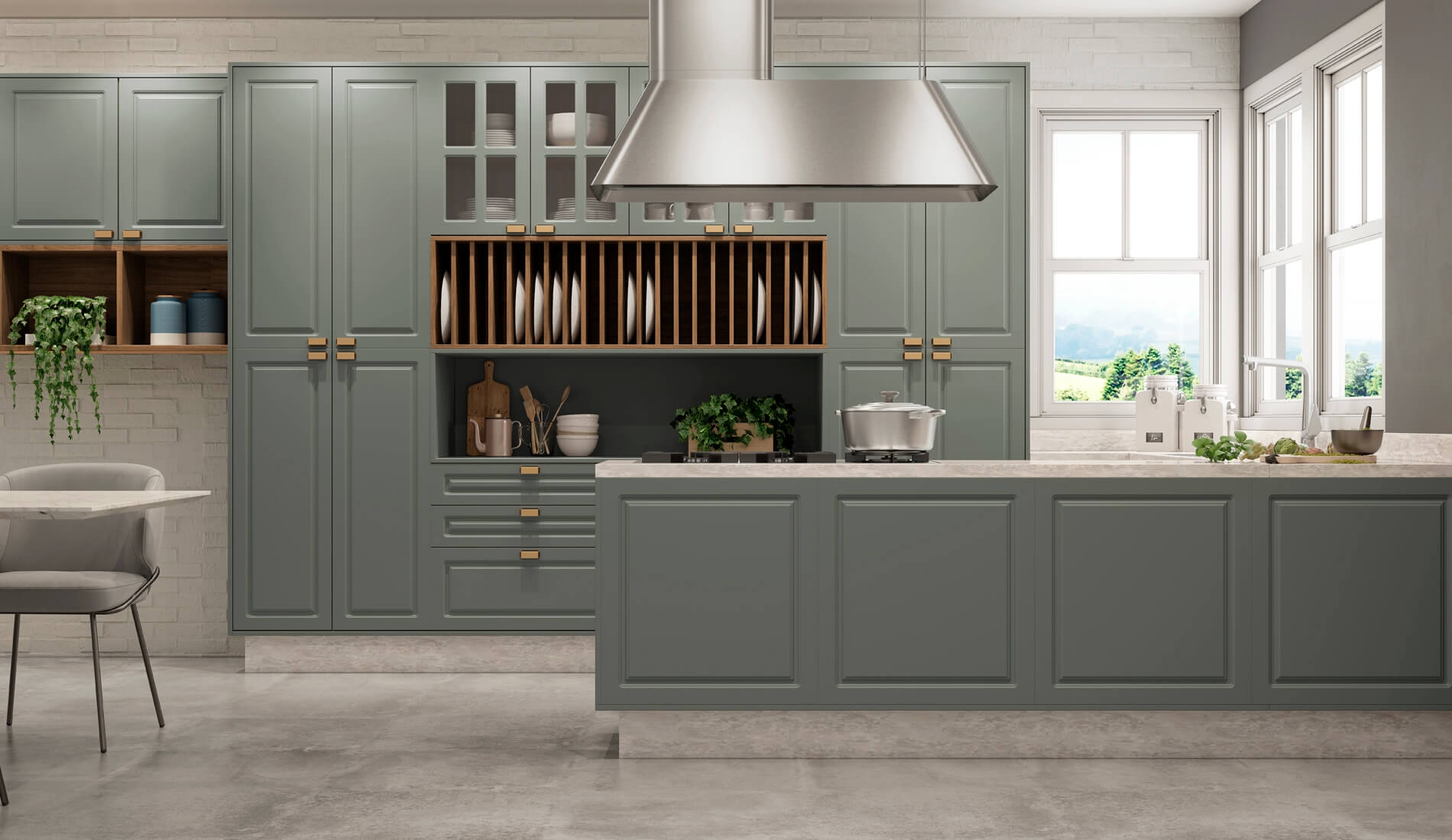 Iluminação Clássica: Pendentes e Luz Indireta para Cozinha