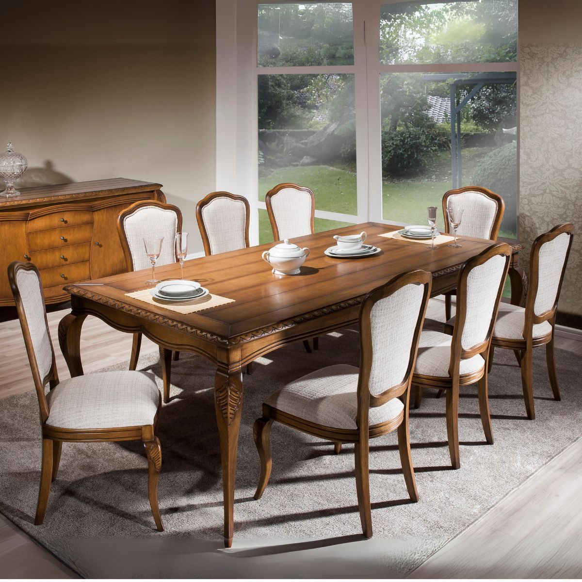 decoracao de cozinha com mesa retangular 6 lugares