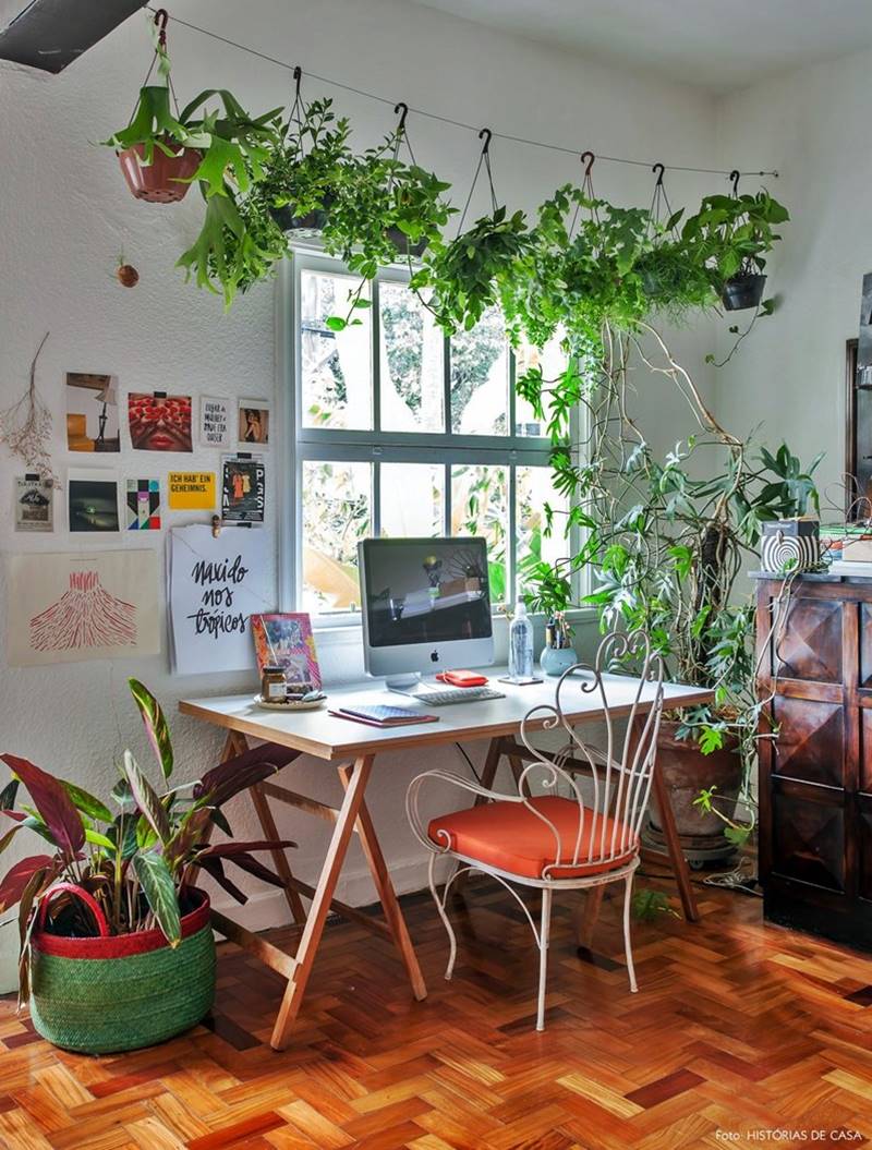 decoracao de escritorio com plantas