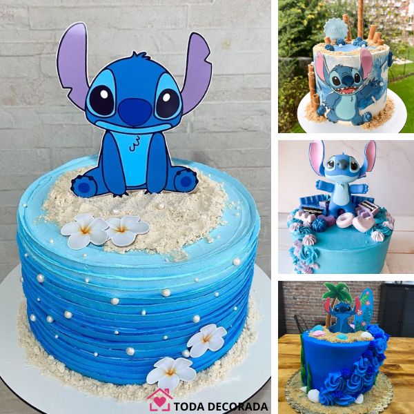 decoração festa stitch simples versus completa