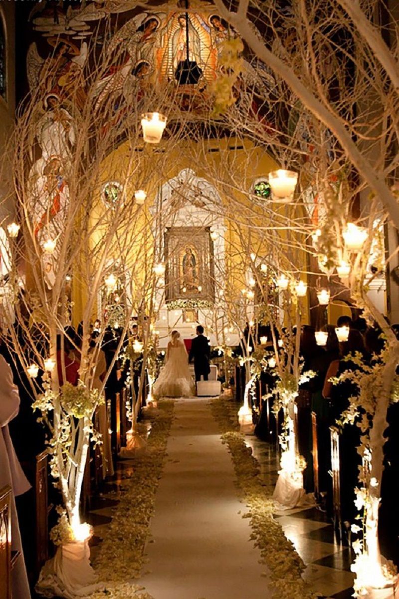 estilos de decoração de igreja para noivos